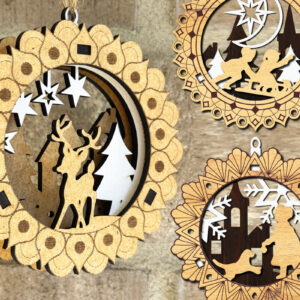 Intra απο ξύλο plywood  Χρώμα wenge 3mm-4mm πάχος - Χριστουγεννιάτικο Δέντρο Παιχνίδια Σετ Στολίδι Δίασταση 3x3 cm INTRAFABR-79893661