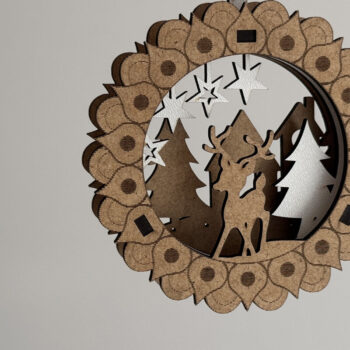 Intra απο ξύλο plywood Χρώμα wenge 3mm-4mm πάχος - Χριστουγεννιάτικο Δέντρο Παιχνίδια Σετ Στολίδι Δίασταση 3x3 cm INTRAFABR-79893661 - Image 2