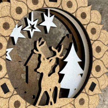 Intra απο ξύλο plywood Χρώμα wenge 3mm-4mm πάχος - Χριστουγεννιάτικο Δέντρο Παιχνίδια Σετ Στολίδι Δίασταση 3x3 cm INTRAFABR-79893661 - Image 3