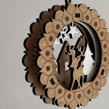 Intra απο ξύλο plywood Χρώμα wenge 3mm-4mm πάχος - Χριστουγεννιάτικο Δέντρο Παιχνίδια Σετ Στολίδι Δίασταση 3x3 cm INTRAFABR-79893661 - Image 7