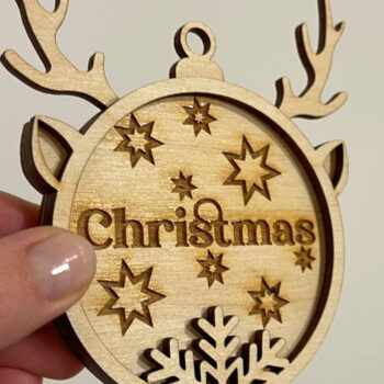 Intra απο ξύλο plywood  Χρώμα wenge 3mm-4mm πάχος - Χριστουγεννιάτικο Δέντρο Παιχνίδια Σετ στολίδια Δίασταση 4x4 cm INTRAFABR-12701942 - Image 2