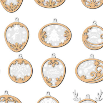 Intra απο ξύλο plywood  Χρώμα wenge 3mm-4mm πάχος - Χριστουγεννιάτικο Δέντρο Παιχνίδια Σετ στολίδια Δίασταση 4x4 cm INTRAFABR-12701942 - Image 5