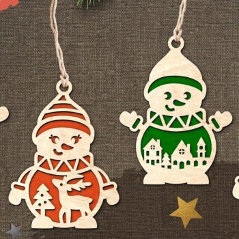 Intra απο ξύλο plywood  Χρώμα wenge 3mm-4mm πάχος - Χριστουγεννιάτικο Δέντρο Toys Snowman 2/ Δίασταση 6x6 cm INTRAFABR-104372941 - Image 1