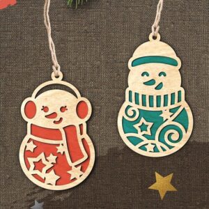 Intra απο ξύλο plywood  Χρώμα wenge 3mm-4mm πάχος - Χριστουγεννιάτικο Δέντρο Παιχνίδια Χιονάνθρωπος / Δίασταση 6x6 cm INTRAFABR-105764439