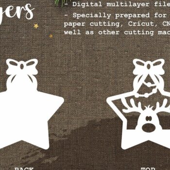 Intra απο ξύλο plywood Χρώμα wenge 3mm-4mm πάχος - Χριστουγεννιάτικο Δέντρο Παιχνίδια Stars_vol3 Δίασταση 6x6 cm INTRAFABR-78944688 - Image 2