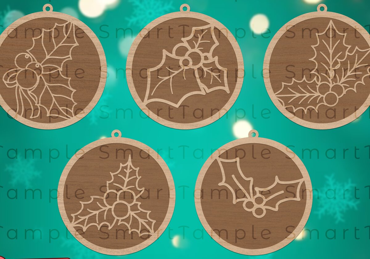 Intra απο ξύλο plywood  Χρώμα wenge 3mm-4mm πάχος - Χριστουγεννιάτικο Δέντρο Παιχνίδια Πακέτο κοπής με λέιζερ Δίασταση 6x6 cm INTRAFABR-103952849