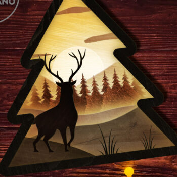 Intra απο ξύλο plywood  Χρώμα wenge 3mm-4mm πάχος - Πρότυπο χειμερινής κοπής λέιζερ Χριστουγεννιάτικου δέντρου Δίασταση 5x8 cm INTRAFABR-74886502 - Image 4