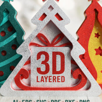 Intra απο ξύλο plywood  Χρώμα wenge 3mm-4mm πάχος - Χριστουγεννιάτικα δέντρα 3D Layered Cut Files Δίασταση 20x25 cm INTRAFABR-74886871 - Image 1