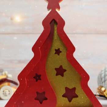 Intra απο ξύλο plywood  Χρώμα wenge 3mm-4mm πάχος - Χριστουγεννιάτικα δέντρα 3D Layered Cut Files Δίασταση 20x25 cm INTRAFABR-74886871 - Image 3