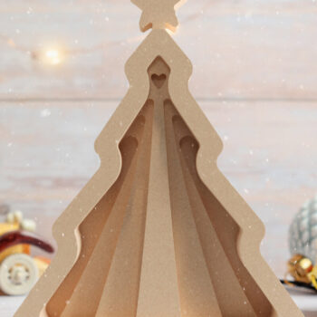 Intra απο ξύλο plywood  Χρώμα wenge 3mm-4mm πάχος - Χριστουγεννιάτικα δέντρα 3D Layered Cut Files Δίασταση 20x25 cm INTRAFABR-74886871 - Image 4