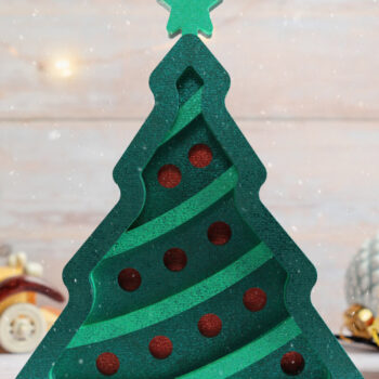 Intra απο ξύλο plywood  Χρώμα wenge 3mm-4mm πάχος - Χριστουγεννιάτικα δέντρα 3D Layered Cut Files Δίασταση 20x25 cm INTRAFABR-74886871 - Image 5