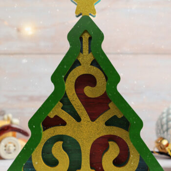 Intra απο ξύλο plywood  Χρώμα wenge 3mm-4mm πάχος - Χριστουγεννιάτικα δέντρα 3D Layered Cut Files Δίασταση 20x25 cm INTRAFABR-74886871 - Image 8