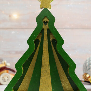 Intra απο ξύλο plywood  Χρώμα wenge 3mm-4mm πάχος - Χριστουγεννιάτικα δέντρα 3D Layered Cut Files Δίασταση 20x25 cm INTRAFABR-74886871 - Image 11