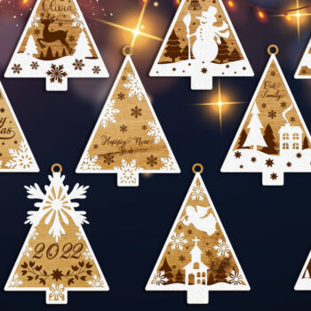 Intra απο ξύλο plywood  Χρώμα wenge 3mm-4mm πάχος - Πακέτο χριστουγεννιάτικων δέντρων για οποιαδήποτε χειροτεχνία Δίασταση 7x4 cm INTRAFABR-74886920 - Image 1