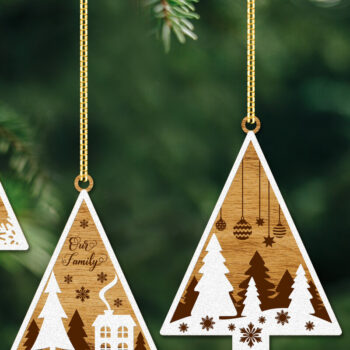 Intra απο ξύλο plywood  Χρώμα wenge 3mm-4mm πάχος - Πακέτο χριστουγεννιάτικων δέντρων για οποιαδήποτε χειροτεχνία Δίασταση 7x4 cm INTRAFABR-74886920 - Image 3