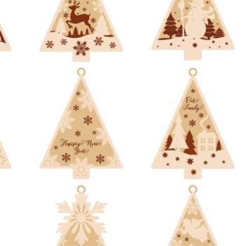 Intra απο ξύλο plywood  Χρώμα wenge 3mm-4mm πάχος - Πακέτο χριστουγεννιάτικων δέντρων για οποιαδήποτε χειροτεχνία Δίασταση 7x4 cm INTRAFABR-74886920 - Image 8