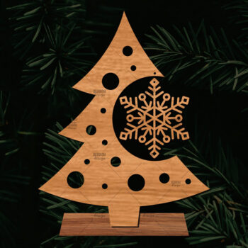 Intra απο ξύλο plywood Χρώμα wenge 3mm-4mm πάχος - Στάση κοπής με λέιζερ Χριστουγεννιάτικα δέντρα Δίασταση 20x20 cm INTRAFABR-74887293 - Image 1