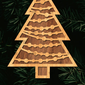 Intra απο ξύλο plywood Χρώμα wenge 3mm-4mm πάχος - Στάση κοπής με λέιζερ Χριστουγεννιάτικα δέντρα Δίασταση 20x20 cm INTRAFABR-101413945 - Image 1