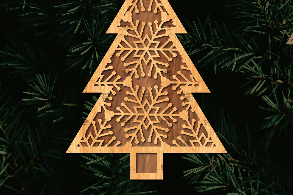 Intra απο ξύλο plywood  Χρώμα wenge 3mm-4mm πάχος - Στάση κοπής με λέιζερ Χριστουγεννιάτικα δέντρα Δίασταση 20x20 cm INTRAFABR-101414416