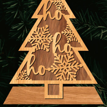 Intra απο ξύλο plywood Χρώμα wenge 3mm-4mm πάχος - Στάση κοπής με λέιζερ Χριστουγεννιάτικα δέντρα Δίασταση 20x20 cm INTRAFABR-74886274 - Image 1