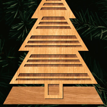 Intra απο ξύλο plywood Χρώμα wenge 3mm-4mm πάχος - Στάση κοπής με λέιζερ Χριστουγεννιάτικα δέντρα Δίασταση 20x20 cm INTRAFABR-74886307 - Image 1