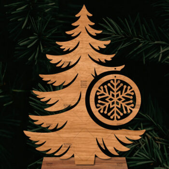 Intra απο ξύλο plywood  Χρώμα wenge 3mm-4mm πάχος - Στάση κοπής με λέιζερ Χριστουγεννιάτικα δέντρα Δίασταση 20x20 cm INTRAFABR-101756410 - Image 1