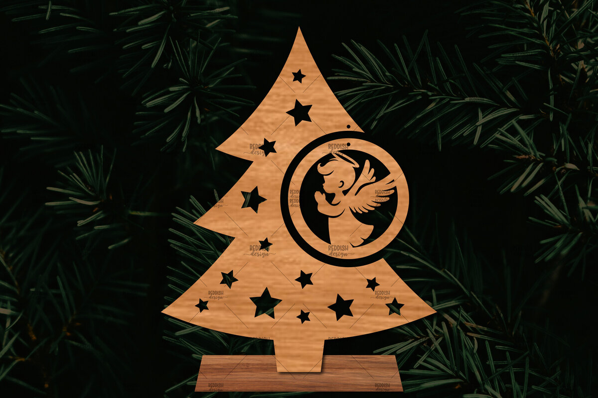 Intra απο ξύλο plywood  Χρώμα wenge 3mm-4mm πάχος - Στάση κοπής με λέιζερ Χριστουγεννιάτικα δέντρα Δίασταση 20x20 cm INTRAFABR-101756537