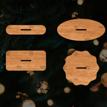 Intra απο ξύλο plywood  Χρώμα wenge 3mm-4mm πάχος - Στάση κοπής με λέιζερ Χριστουγεννιάτικα δέντρα Δίασταση 20x20 cm INTRAFABR-100845246 - Image 2