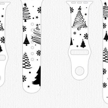 Intra απο ξύλο plywood  Χρώμα wenge 3mm-4mm πάχος - Christmas Trees Watch Band Laser Δίασταση 15x15 cm INTRAFABR-100535355 - Image 1