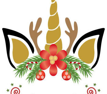 Intra απο ξύλο plywood  Χρώμα wenge 3mm-4mm πάχος - Χριστουγεννιάτικος μονόκερος, διανυσματικά σχέδια Δίασταση 15x15 cm INTRAFABR-105053804 - Image 1