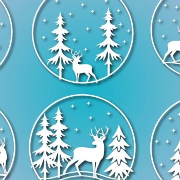 Intra απο ξύλο plywood  Χρώμα wenge 3mm-4mm πάχος - Πακέτο Χριστουγεννιάτικου Χωριού Ελαφιών Δίασταση 30x20 cm INTRAFABR-105053902 - Image 1