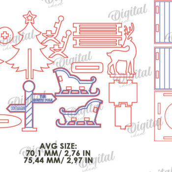 Intra απο ξύλο plywood  Χρώμα wenge 3mm-4mm πάχος - Χριστουγεννιάτικου χωριού. Χριστουγεννιάτικη διακόσμηση Δίασταση 15x15 cm INTRAFABR-76588483 - Image 3