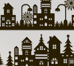 Intra απο ξύλο plywood  Χρώμα wenge 3mm-4mm πάχος - Χριστουγεννιάτικη χωριάτικη κοπή χαρτιού Δίασταση 15x15 cm INTRAFABR-103869386