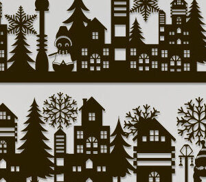 Intra απο ξύλο plywood  Χρώμα wenge 3mm-4mm πάχος - Χριστουγεννιάτικη χωριάτικη κοπή χαρτιού Δίασταση 15x15 cm INTRAFABR-105340338