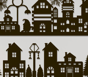 Intra απο ξύλο plywood  Χρώμα wenge 3mm-4mm πάχος - Χριστουγεννιάτικη χωριάτικη κοπή χαρτιού Δίασταση 15x15 cm INTRAFABR-105340426