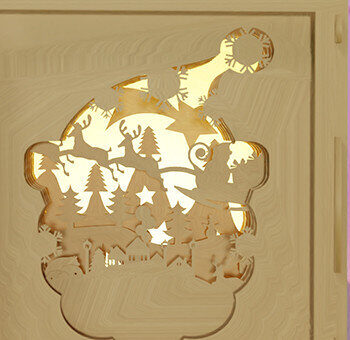 Intra απο ξύλο plywood  Χρώμα wenge 3mm-4mm πάχος - CHRISTMAS Village Shadow Box Δίασταση 25x25 cm INTRAFABR-105340492 - Image 1