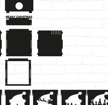 Intra απο ξύλο plywood  Χρώμα wenge 3mm-4mm πάχος - CHRISTMAS Village Shadow Box Δίασταση 25x25 cm INTRAFABR-105340492 - Image 6