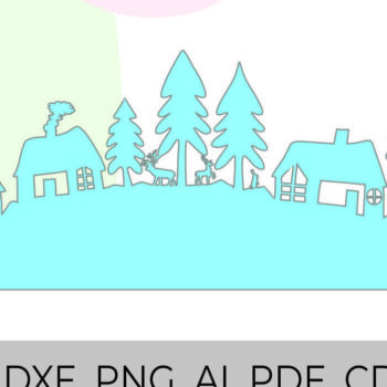 Intra απο ξύλο plywood Χρώμα wenge 3mm-4mm πάχος - Christmas Village Winter Village Δίασταση 15x15 cm INTRAFABR-105340545 - Image 3