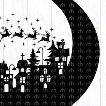 Intra απο ξύλο plywood Χρώμα wenge 3mm-4mm πάχος - Christmas Village , Xmas Town DXF Δίασταση 15x15 cm INTRAFABR-105340566 - Image 3