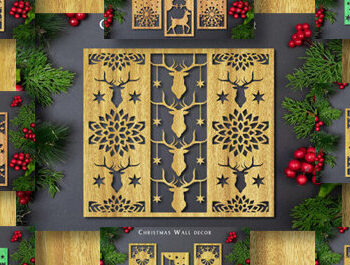 Intra απο ξύλο plywood  Χρώμα wenge 3mm-4mm πάχος - Πακέτο με χριστουγεννιάτικο τοίχο Δίασταση 40x50 cm INTRAFABR-103869360 - Image 3