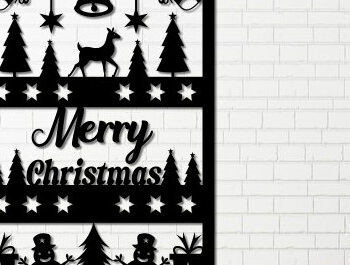 Intra απο ξύλο plywood  Χρώμα wenge 3mm-4mm πάχος - Πακέτο με χριστουγεννιάτικο τοίχο Δίασταση 40x50 cm INTRAFABR-103869360 - Image 6