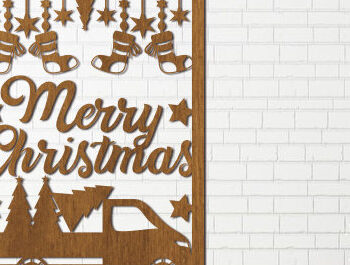 Intra απο ξύλο plywood  Χρώμα wenge 3mm-4mm πάχος - Πακέτο με χριστουγεννιάτικο τοίχο Δίασταση 40x50 cm INTRAFABR-103869360 - Image 9