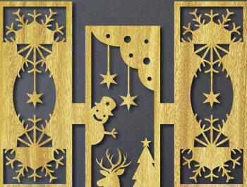 Intra απο ξύλο plywood  Χρώμα wenge 3mm-4mm πάχος - Πακέτο με χριστουγεννιάτικο τοίχο Δίασταση 40x50 cm INTRAFABR-103869360 - Image 15