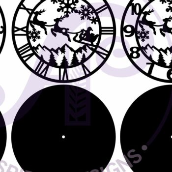 Intra απο ξύλο plywood  Χρώμα wenge 3mm-4mm πάχος - κοπής με λέιζερ Χριστουγεννιάτικο ρολόι τοίχου Δίασταση 30x20 cm INTRAFABR-103869374 - Image 5