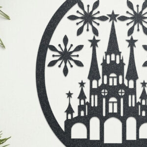 Intra απο ξύλο plywood  Χρώμα wenge 3mm-4mm πάχος - Χριστουγεννιάτικη διακόσμηση τοίχου με Δίασταση 15x15 cm INTRAFABR-103869089