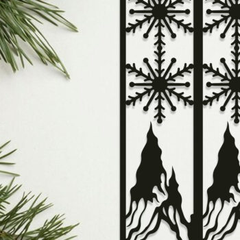 Intra απο ξύλο plywood  Χρώμα wenge 3mm-4mm πάχος - Χριστουγεννιάτικη διακόσμηση τοίχου LaserCut Bundle Δίασταση 15x15 cm INTRAFABR-101560054 - Image 2