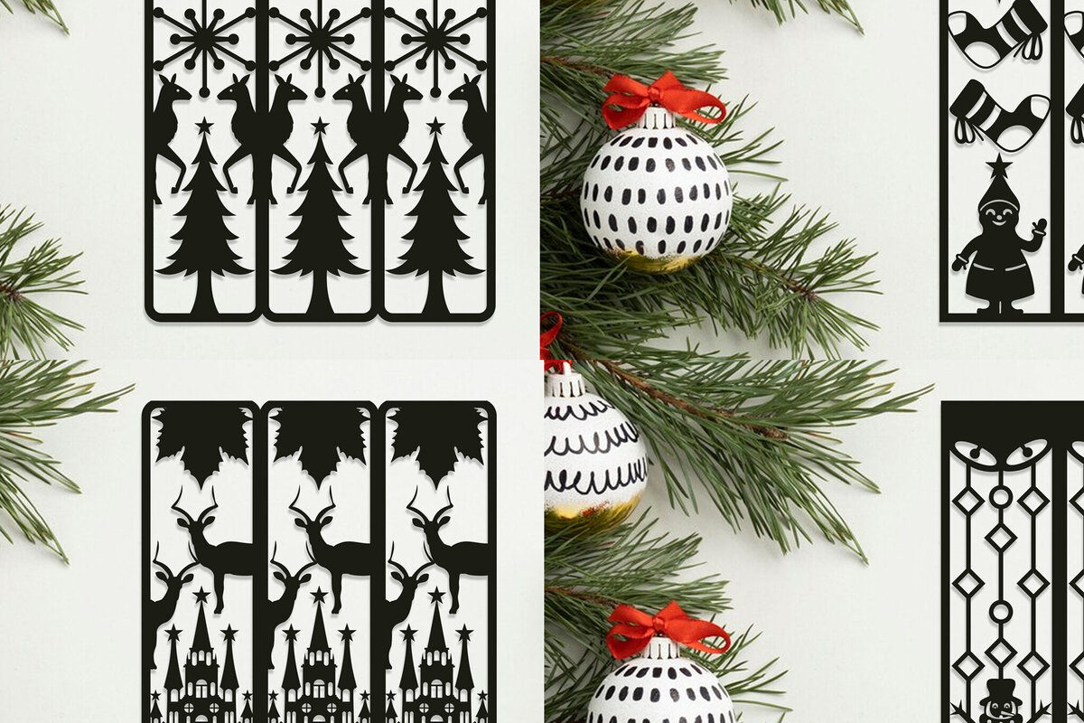 Intra απο ξύλο plywood  Χρώμα wenge 3mm-4mm πάχος - Χριστουγεννιάτικη διακόσμηση τοίχου LaserCut Bundle Δίασταση 15x15 cm INTRAFABR-101560084