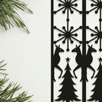 Intra απο ξύλο plywood  Χρώμα wenge 3mm-4mm πάχος - Χριστουγεννιάτικη διακόσμηση τοίχου LaserCut Bundle Δίασταση 15x15 cm INTRAFABR-101560084 - Image 2