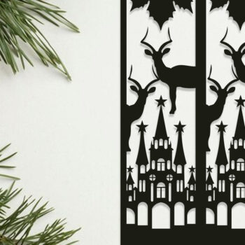 Intra απο ξύλο plywood  Χρώμα wenge 3mm-4mm πάχος - Χριστουγεννιάτικη διακόσμηση τοίχου LaserCut Bundle Δίασταση 15x15 cm INTRAFABR-101560084 - Image 4