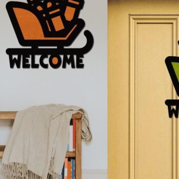 Intra απο ξύλο plywood Χρώμα wenge 3mm-4mm πάχος - Χριστουγεννιάτικη πινακίδα καλωσορίσματος, κρεμάστρα πόρτας 3D Δίασταση 30x20 cm INTRAFABR-78132287 - Image 3